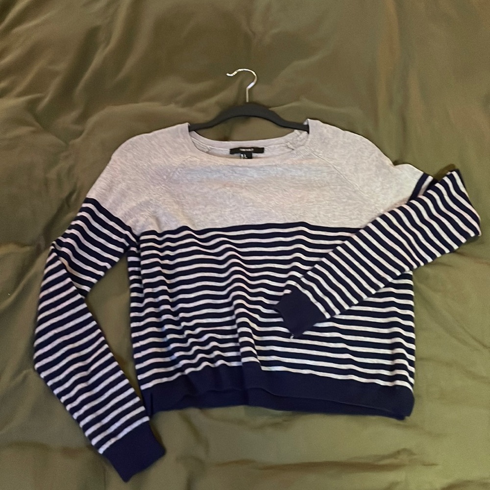 Forever 21 Cropped, Striped Sweater